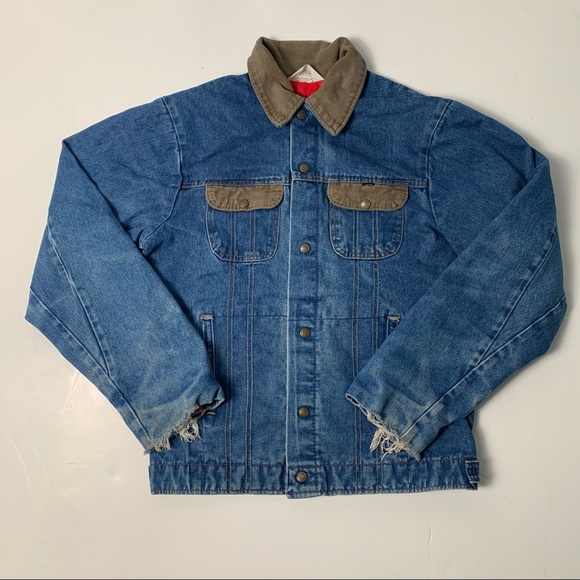 Vintage Jackets & Blazers - 009 - VINTAGE 80s 90s KEY IMPERIAL WORK WEAR MADE IN USA DENIM JEAN JACKET COAT